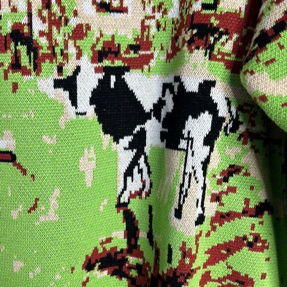 Sinar Crewneck Sweater Irish County Castle Green Cow Sheep Small NWT - Picture 2 of 10